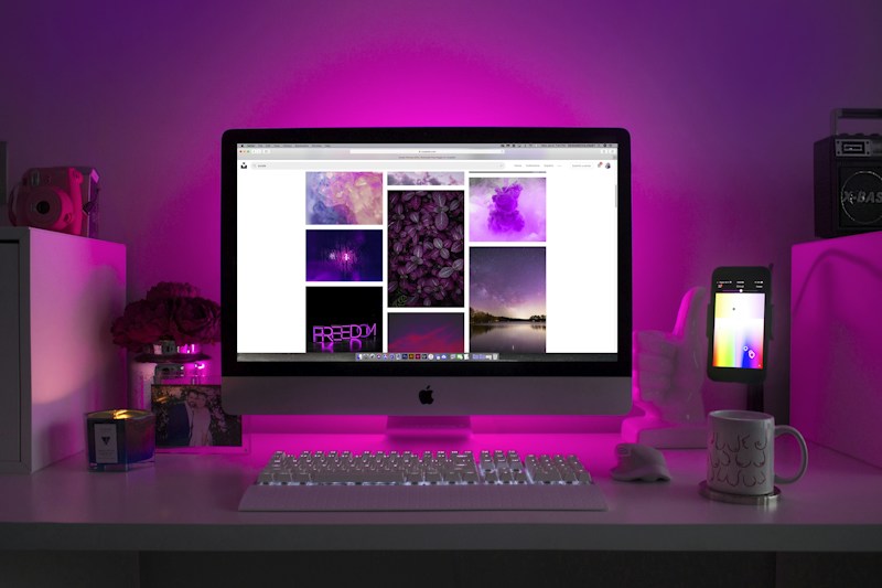 Desktop computer with keyboard and mouse